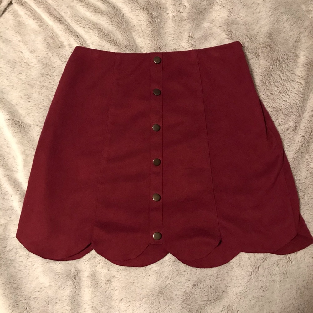 Lauren Conrad Faux-Suede scalloped Skirt